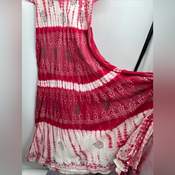 India Boutique Maxi Dress OSFA free size NEW Pink gorgeous Boho Flare - Picture 4 of 5